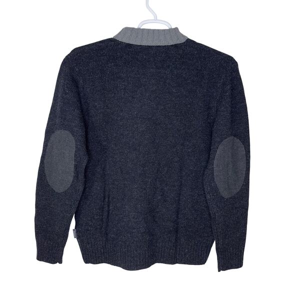 Woolrich Men's Medium Sweater Kennebeck Shetland 100% Wool Dark Gray Henley NWT - Picture 2 of 6